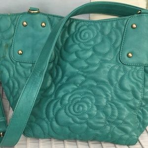 TEAL QUILTED PATTERNED PURSE
